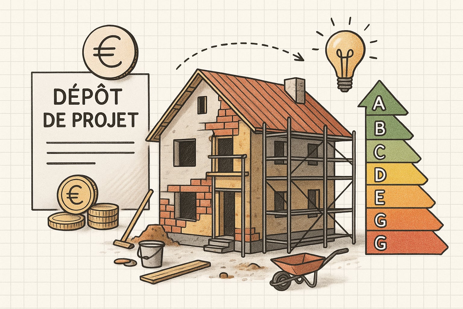 Image représentant un logement en travaux.